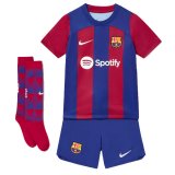 23-24 Barcelona Home Jersey Kids Full Kit