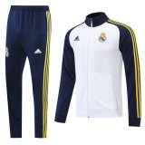 22-23 Real Madrid White Sleeve Black Full Zip Tracksuit