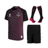 22-23 Everton Black Goalkeeper Jersey Kids Full Kit