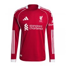 25-26 Liverpool Home Authentic Long Sleeve Jersey (Player Version)