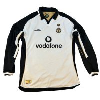 2001-2002 Manchester United Away White Side LS Jersey