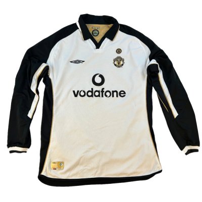 2001-2002 Manchester United Away White Side LS Jersey