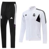 22-23 Real Madrid White Full Zip TrackSuit