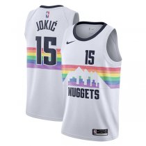 Men‘s Denver Nuggets White Nikola Jokic #15 Jersey City Edition