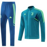 22-23 Juventus Lake Blue Full Zip Tracksuit