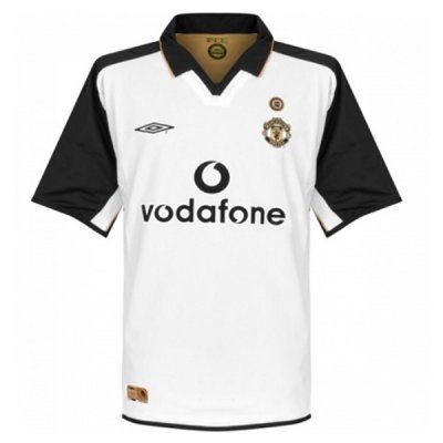 2001-2002 Manchester United Centenary Away White Retro Jersey